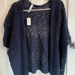 Knitted short sleeve cardigan